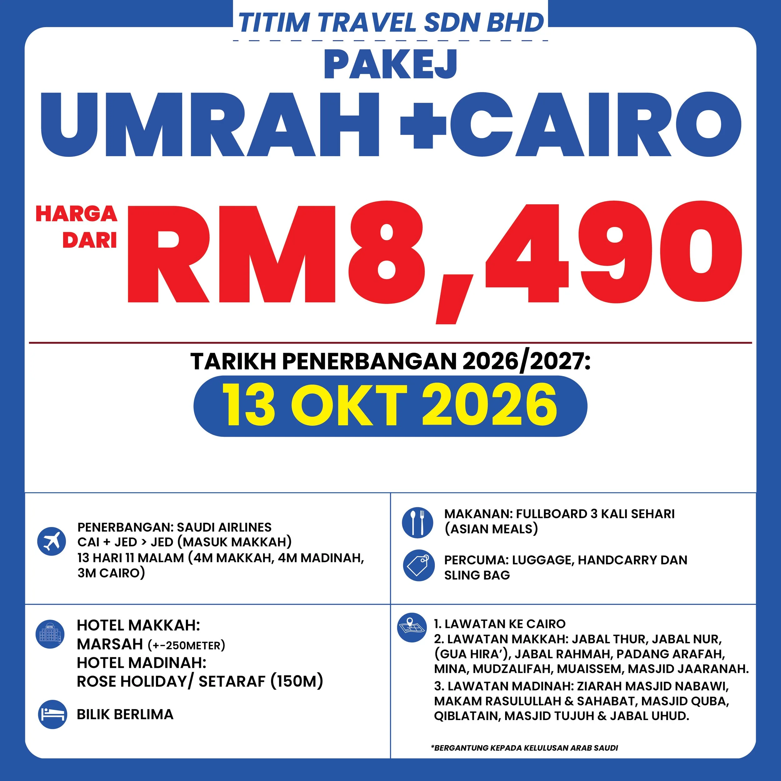 Umrah + Cairo Package