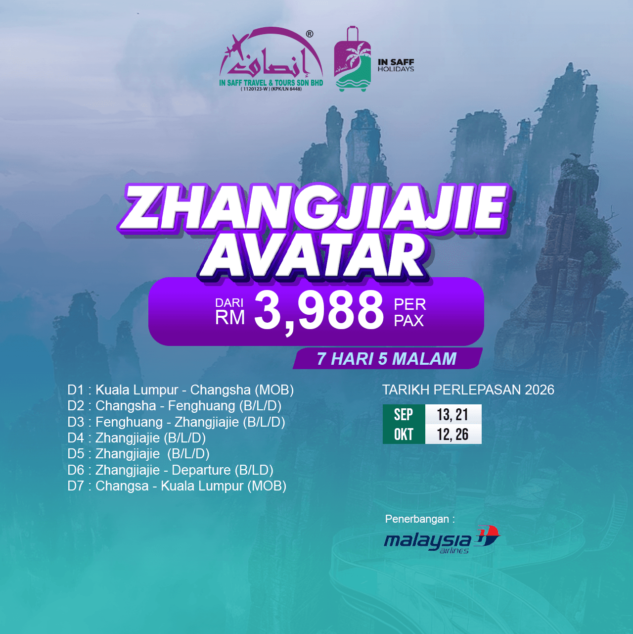 Zhangjiajie Avatar 7 Hari 5 Malam