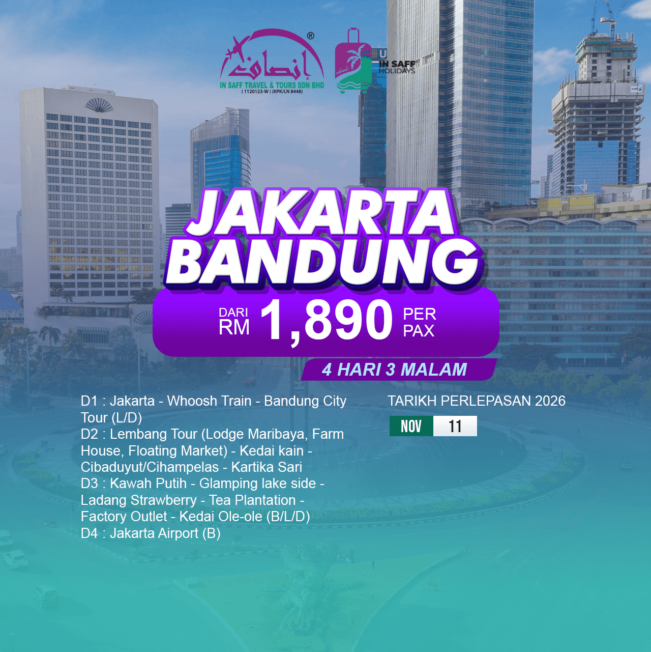 Jakarta Bandung 4 Days 3 Nights Package