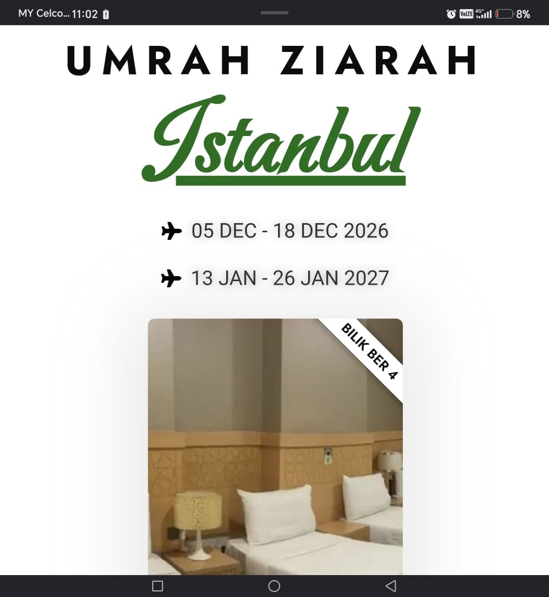 Umrah Ziarah Istanbul & Bursa Package